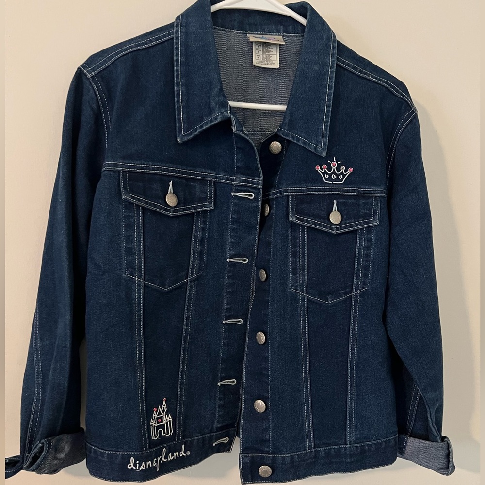 Girls Disneyland princess blue Jean jacket size m